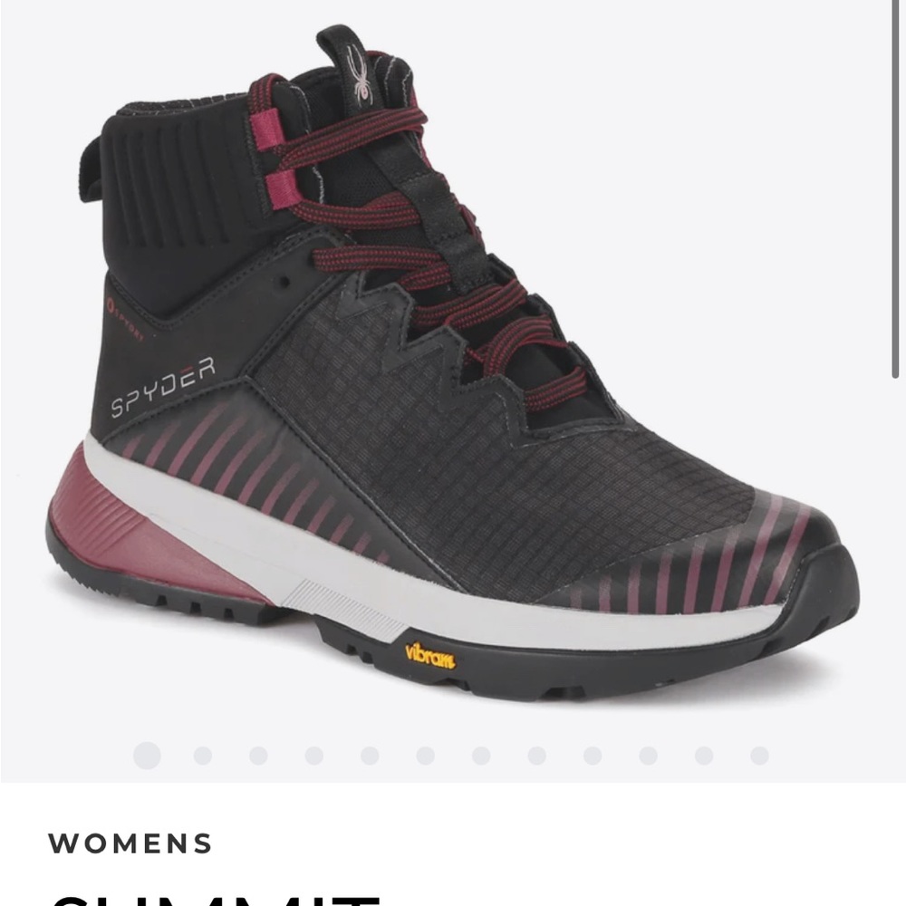 Spyder Black and Burgundy Ankle Boots